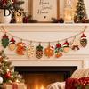 Forniture per Festa a Tema Foresta Ciondolo di Natale, Ornamenti da Appendere in Legno con Scoiattoli Ghiande e Pigne Riutilizzabili Decorazioni Murali Pigne, Rustico Decorativo
