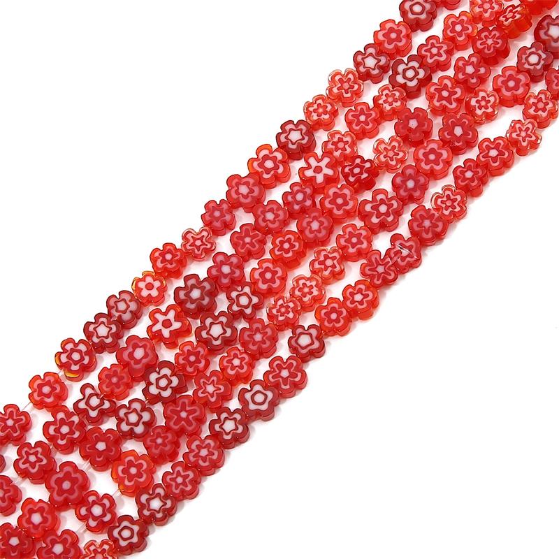 10 adet 6mm El Yapımı Lampwork Cam Çiçek Boncuk Kolye Bilezik Küpe DIY Takı El Sanatları Yapımı