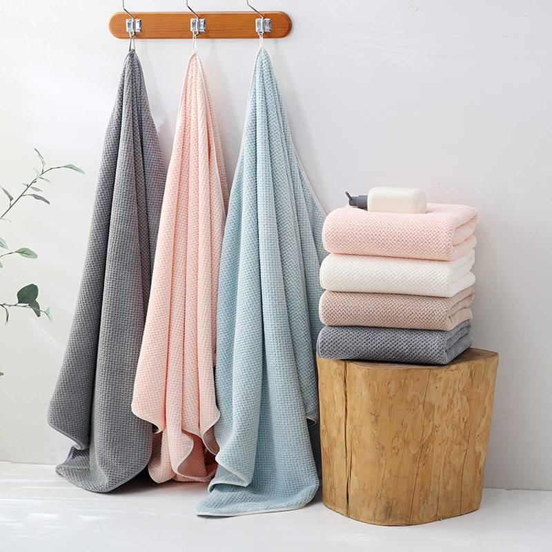 Adult Solid Color Bath Towel Soft Thick Absorbent Hotel Washcloth High Quality and Durable Skin Friendly Gray Beach Washrag