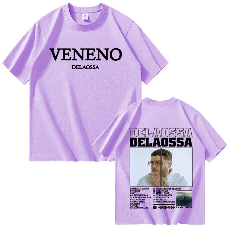 Rapper Delaossa Veneno New Album Print Tshrit Mens Women Clothes Fashion Oversized Tops Harajuku Casual Crewneck Tees Streetwear