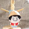 Yousheng Cute Anime Character Plush Keychain, Soft Cartoon Reindeer Stuffed Animal Pendant, Straw Hat Crew Inspired Key Ring for Bag Backpack, Gift
