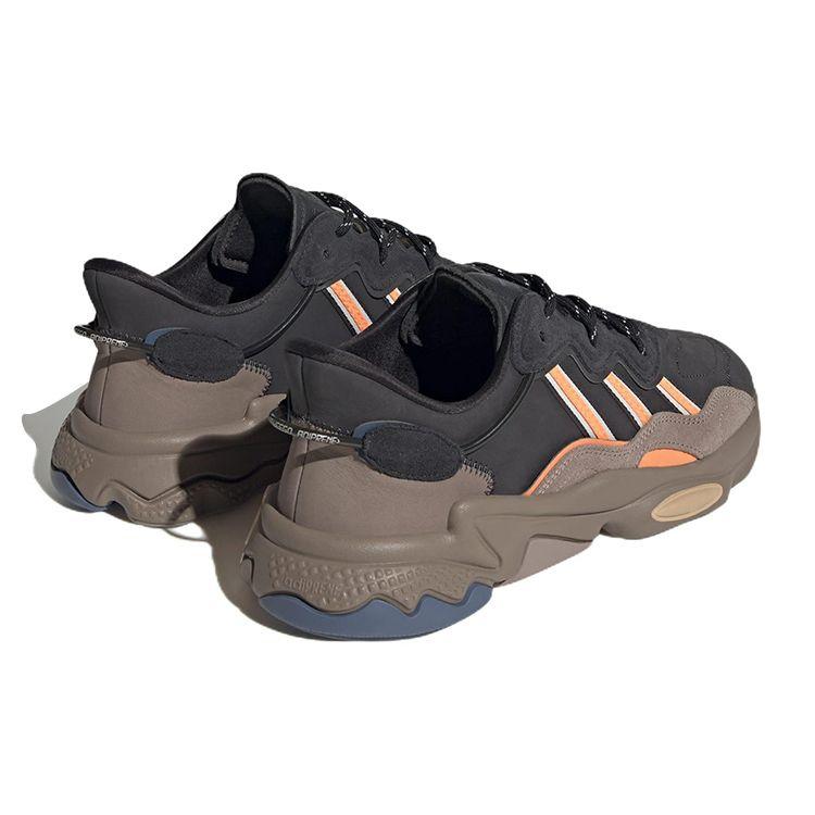 Adidas Originals Fabric Leather Fashion Comfortable Slip Resistant Durable Lightweight Low Top Sports Casual Shoes Men Sneakers Black Orange IE1532