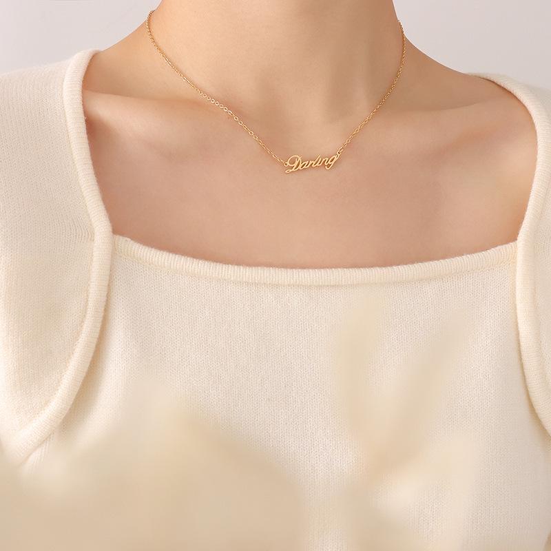 Trendy Japanese-Korean Style English Letter Pendant Necklace for Best Friends