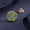 Cast Alloy Lapel Pin Vintage Embossed Pattern Pin, Zinc Suit Polished Edge Metal Button Collar for Men Formal Corsage Coat Decoration 3D