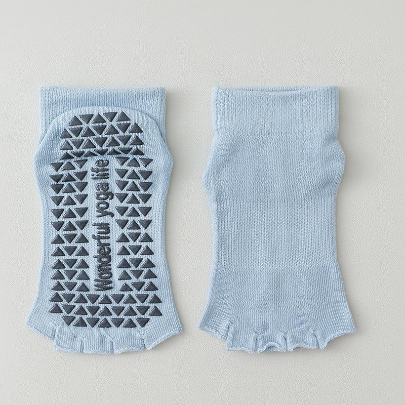 Women's Summer Thin Professional Pilates Yoga Exposed Toe Non Slip Middle Tube Five Finger Socks