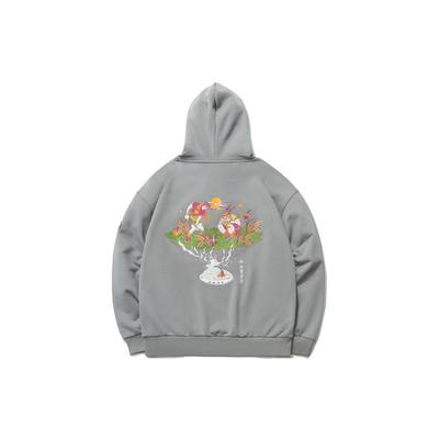 Li Ning Sports Fashion Series Embroidered Loose Pullover Sweatshirt Men Sweatshirt Gray AWDR641-2
