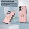 For iPhone 17 Case Ring Kickstand PU + TPU Card Holder Phone Cover