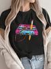 Women's Retro 90s Cassette Tape T-Shirt - Vintage Round Neck Tee with Iconic 90s Music, Lightweight