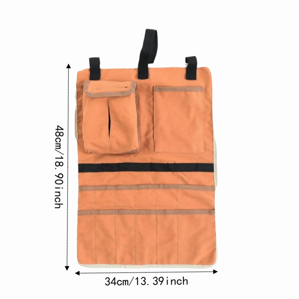 Khaki Storage Organizer Canvas Space Saving Bag Durable Camping Gear Organizer  For Travel