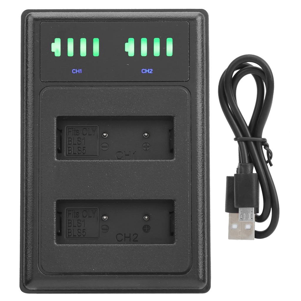 Ladestation Doppelschnelllader Micro TypeC LCD-Display für PSBLS1BLS5 Kameraakku