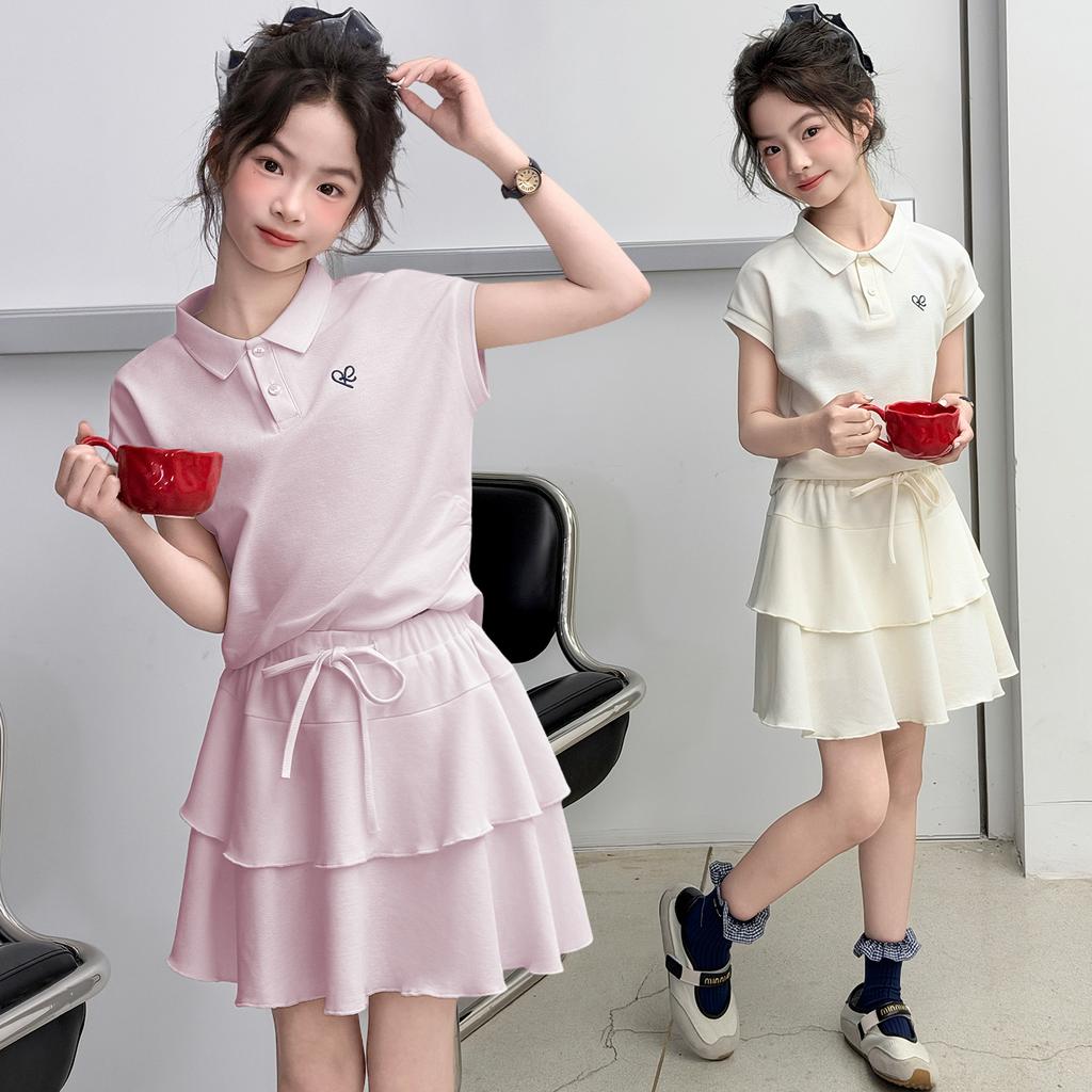 Girls' Set 2026 New Style Children's Fashionable Summer Thin Style Western Style Sleeveless T-shirt for Girls' Summer Clothes