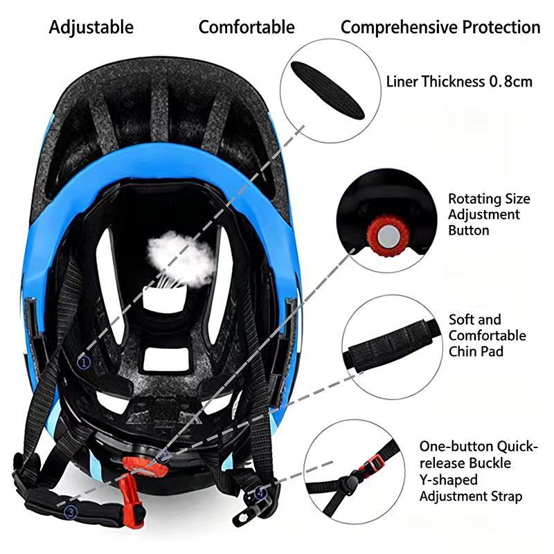 Kids Full Half Helmet Switchable, Breathable Adjustable Safety Helmet for Boys Girls Cycling, Scooter, Multi-Sport