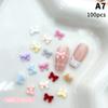 100Pcs 3D Mini Bow Resin Nail Art Decoration Bowknot Ornament Nail Charm Jewelry Design Kawaii Gem
