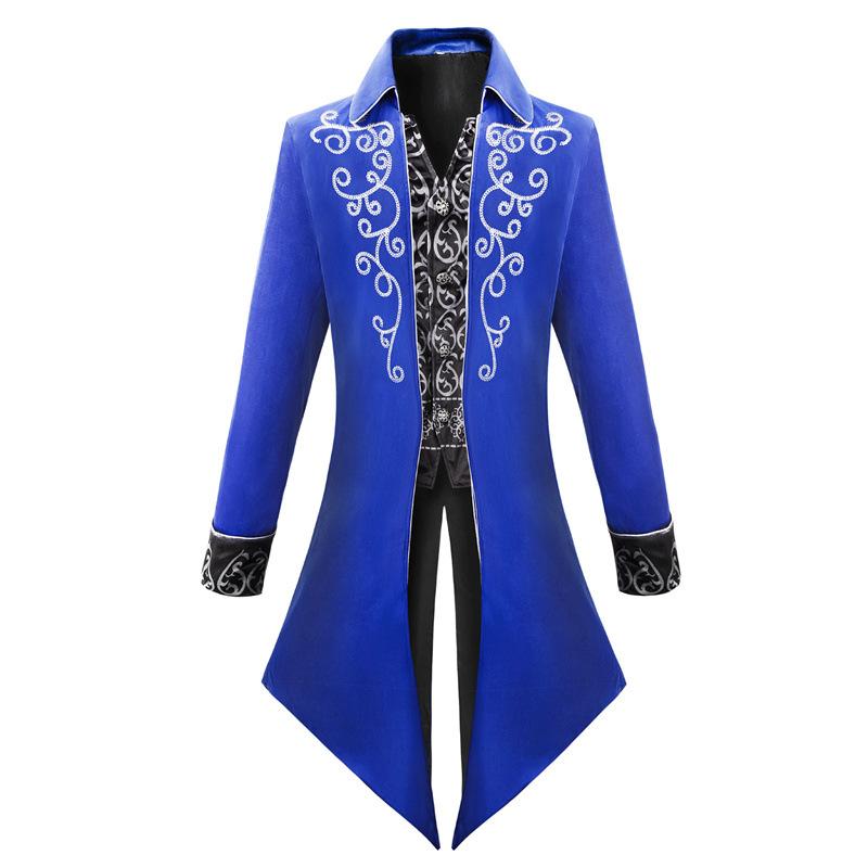 Retro Steampunk Gothic Embroidered Victorian Jacket Vintage Tailcoat Medieval Frock Coat Renaissance Costume For Men
