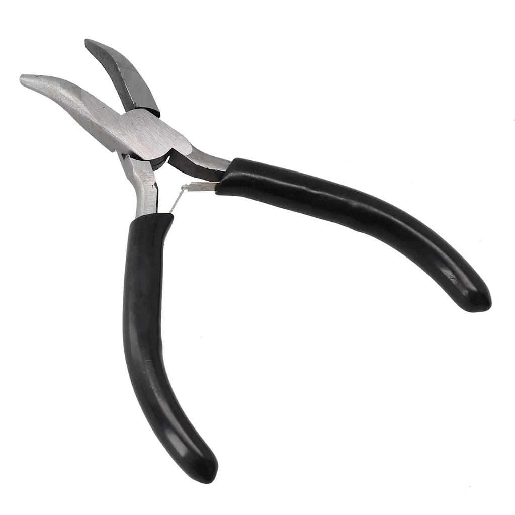 1pc Small Pliers Diagonal Round Bent Needle Nose Pliers Non-slip Handle Jewelry Repair Making Handcraft Beading Cutter Pliers