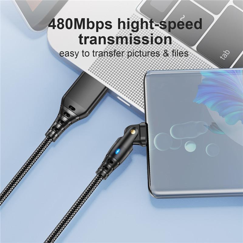 1 vnt. Mobiliojo telefono duomenų kabelis 1 vnt. 180 į USB Type C greito įkrovimo kabelis 3A USB mini kabelis