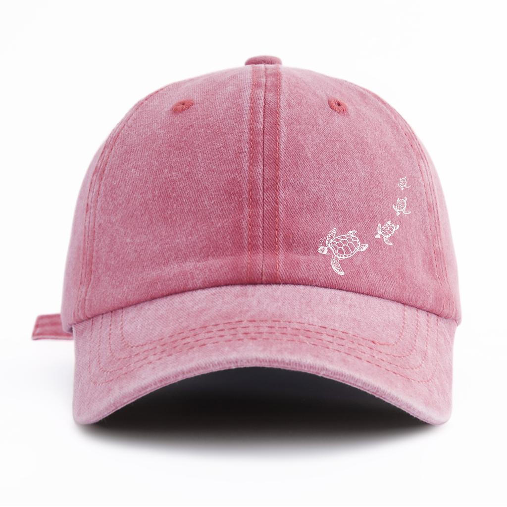 1 Stück gewaschene Baseballkappe mit Schildkrötenmuster für Erwachsene, minimalistischer Retro-Stil, lässige, weiche, verstellbare Dad-Kappe, perfekt als Geschenk