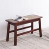 Rattan Weaving Solid Wood Bench - Nordic Shoe Stool for Living Room & Dining