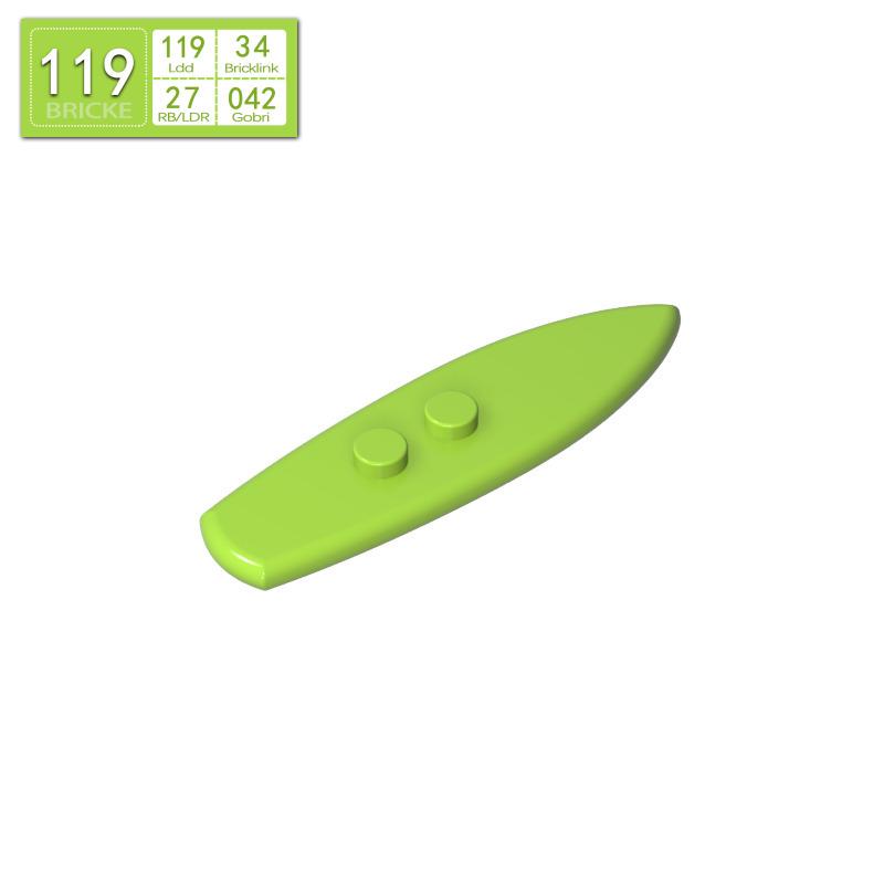 BRICKE Building Block Surfboard & Skateboard (LEGO-Compatible MOC Accessory) 50g (~33pcs)