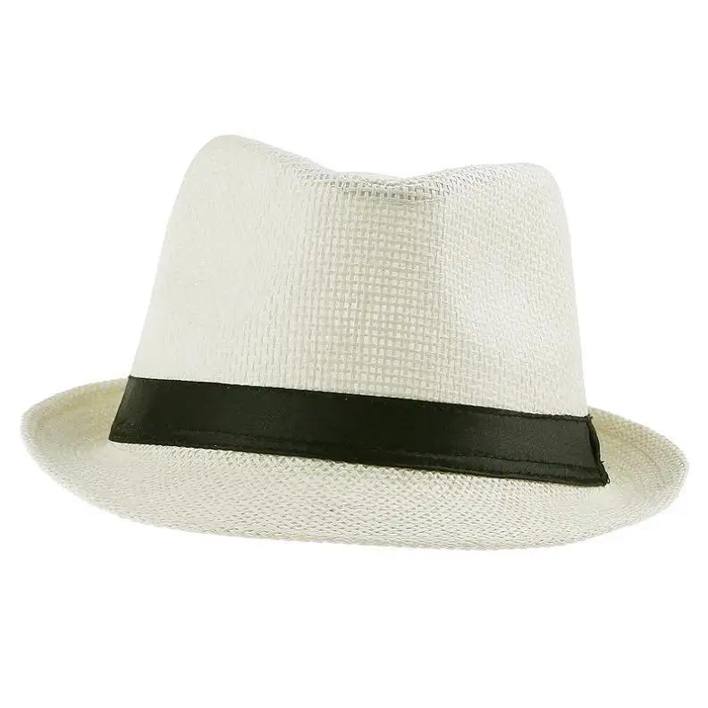 LNPBD Hot Unisex Women Men Fashion Summer Casual Trendy Beach Sun Straw Panama Jazz Hat Cowboy Fedora hat Gangster Cap
