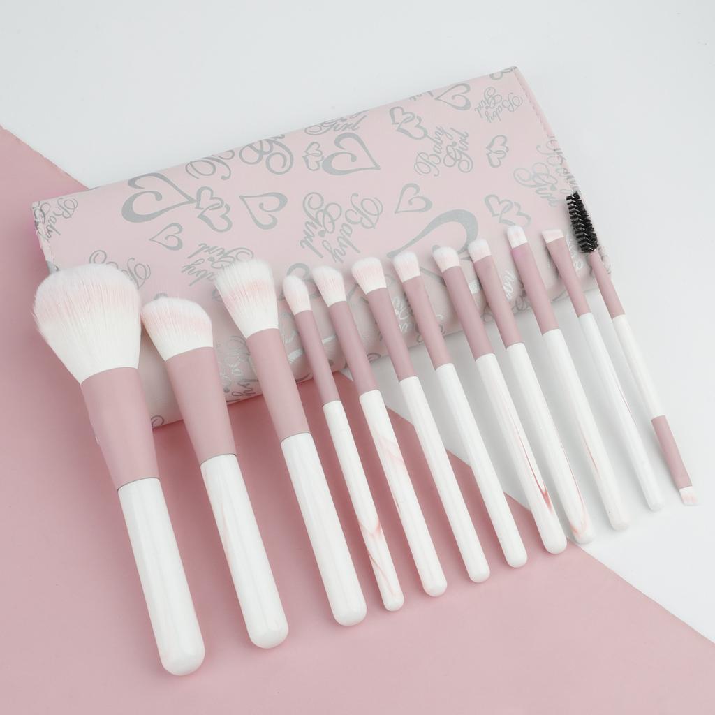 New 12 Clear Sky Makeup Brush Set Super Soft Beginner Full Set of Painting Makeup Beauty Tools