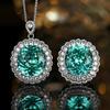 Jewelry Copper Bottom Gold-Plated Simulation Para Green Light Luxury Set Main Stone 18 * 20