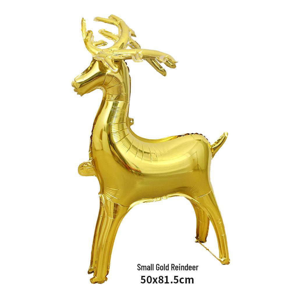 3D Golden Reindeer Aluminum Foil Balloon - Christmas Party Decoration