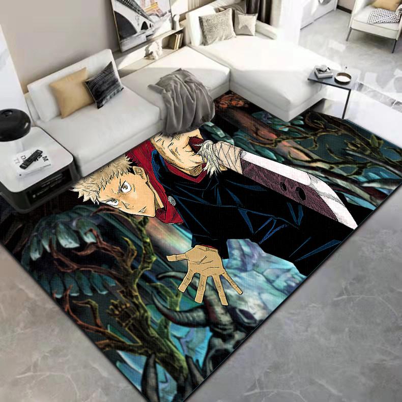 Jujutsu Kaisen 3D kreslený anime oblastní koberec Obývací pokoj Ložnice podložka na podlahu Kuchyň Protiskluzová matná podložka Koberec do dětského pokoje