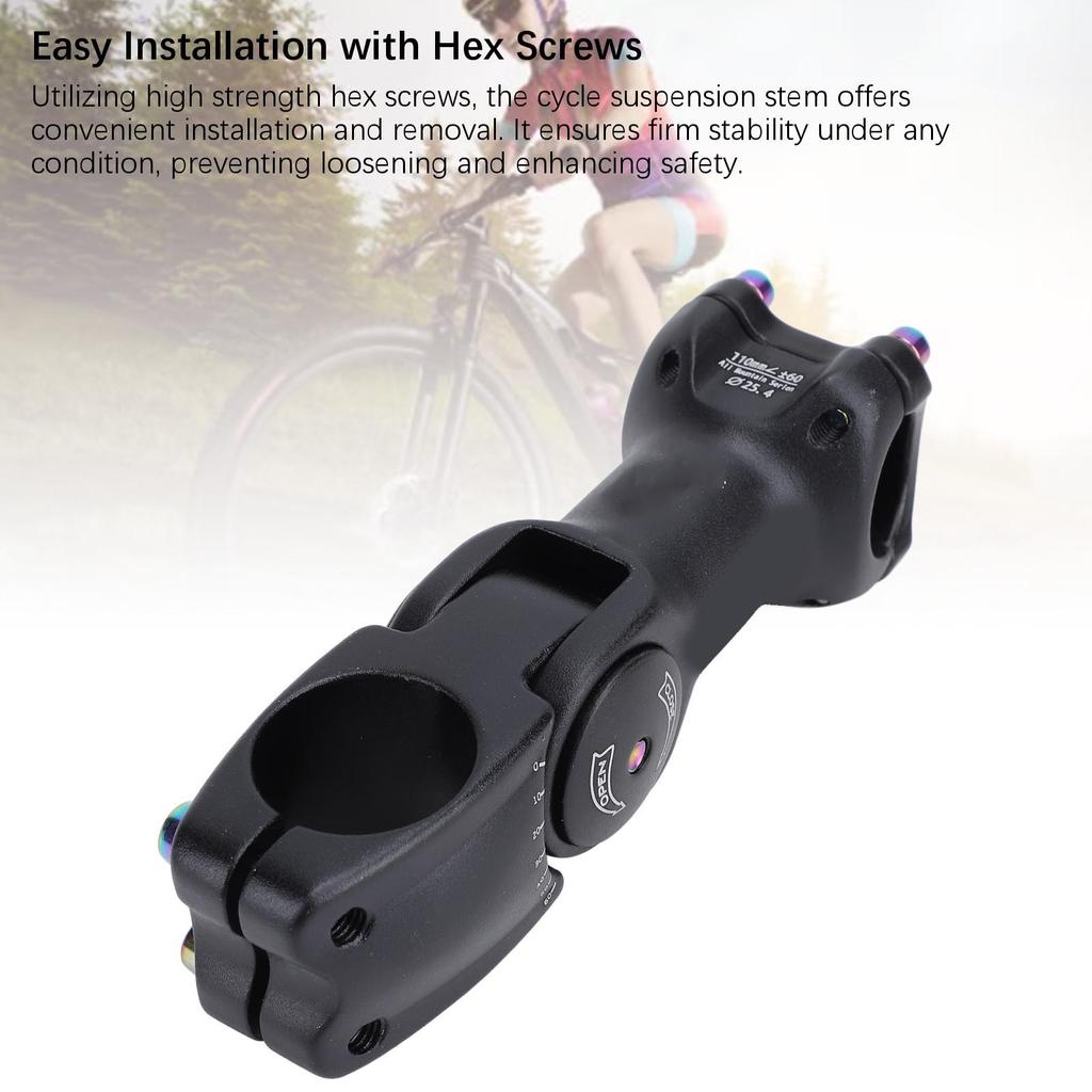 110mm Cycle Stem Riser Aluminum Alloy 60 Degree Adjustable Mountain Cycle Handlebar Extender Suspension Stem for 28.6mm 25.4mm Handlebars