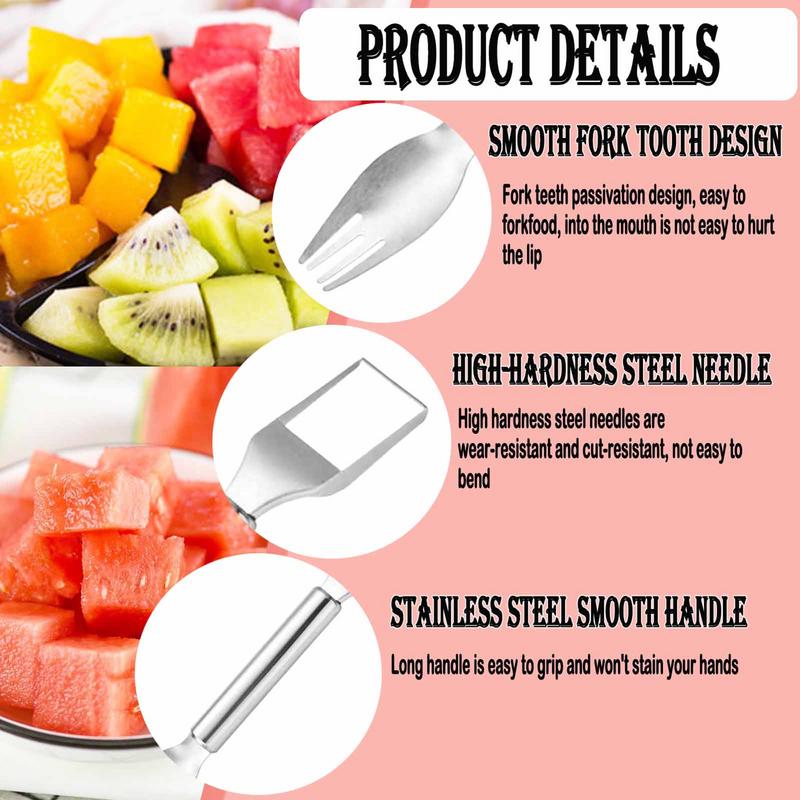 Watermelon Cutter 2-in-1 Fruit Cutter Stainless Steel Kitchen Gadget For Salad Prep Comfortable Handle Tool For Outdoor