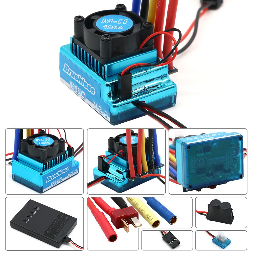 Waterproof 45A 60A 80A 120A Brushless ESC Electric Speed Controller Dust-proof for 1:8 1:10 1:12 RC Car