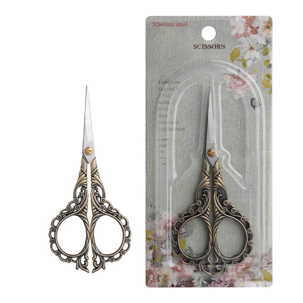 Vintage Style Stainless Steel Sewing Scissors Small Embroidery Scissors Precision Fabric and Wire Cutters for Craft Making PH352