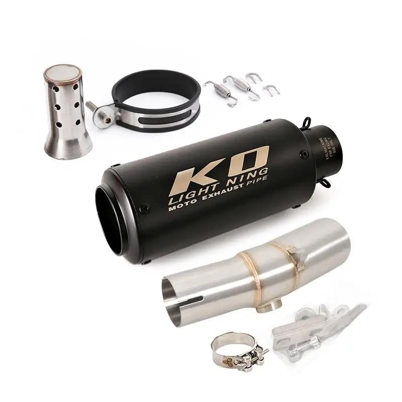 For Kawasaki ER6N ER650 2005-2011 ER6F EX650 2006-2011 Exhaust Mid Link Pipe Stainless Steel Slip On 51mm Muffler