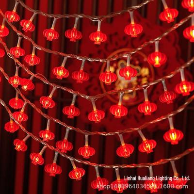 LED Red Lantern String Lights - Festive New Year and Spring Festival Decoration