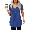Damen Freizeit T-Shirt Rundhals Pullover Kurzarm Top