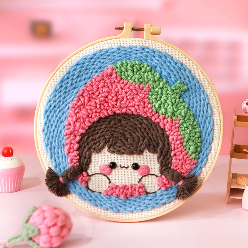 DIY Russian Punch Needle Kit: Couple Ornament Wool Painting Set