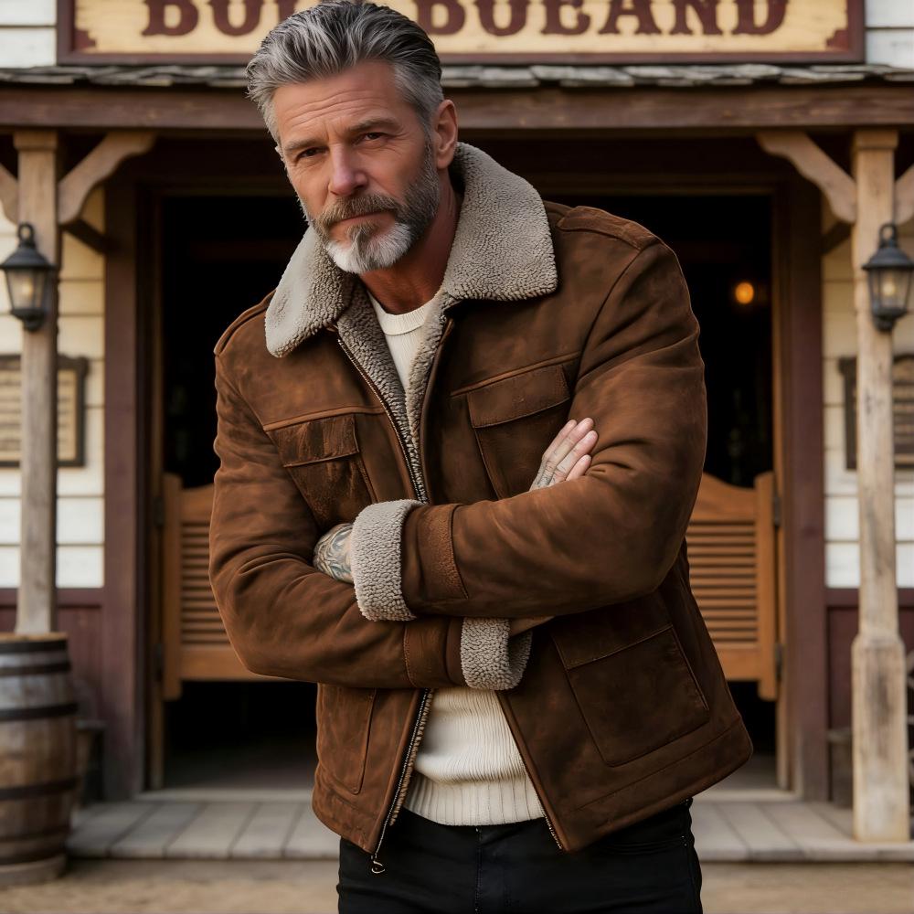 Men's Retro Lapel Multi-pocket Jacket - 2025 Autumn/Winter European and American Style
