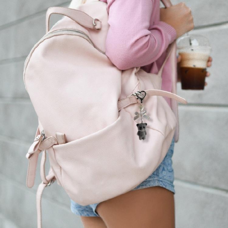 Adorable Cat Keychain with Heart Bowknot Ornament Accessory for Keys Bag Purse