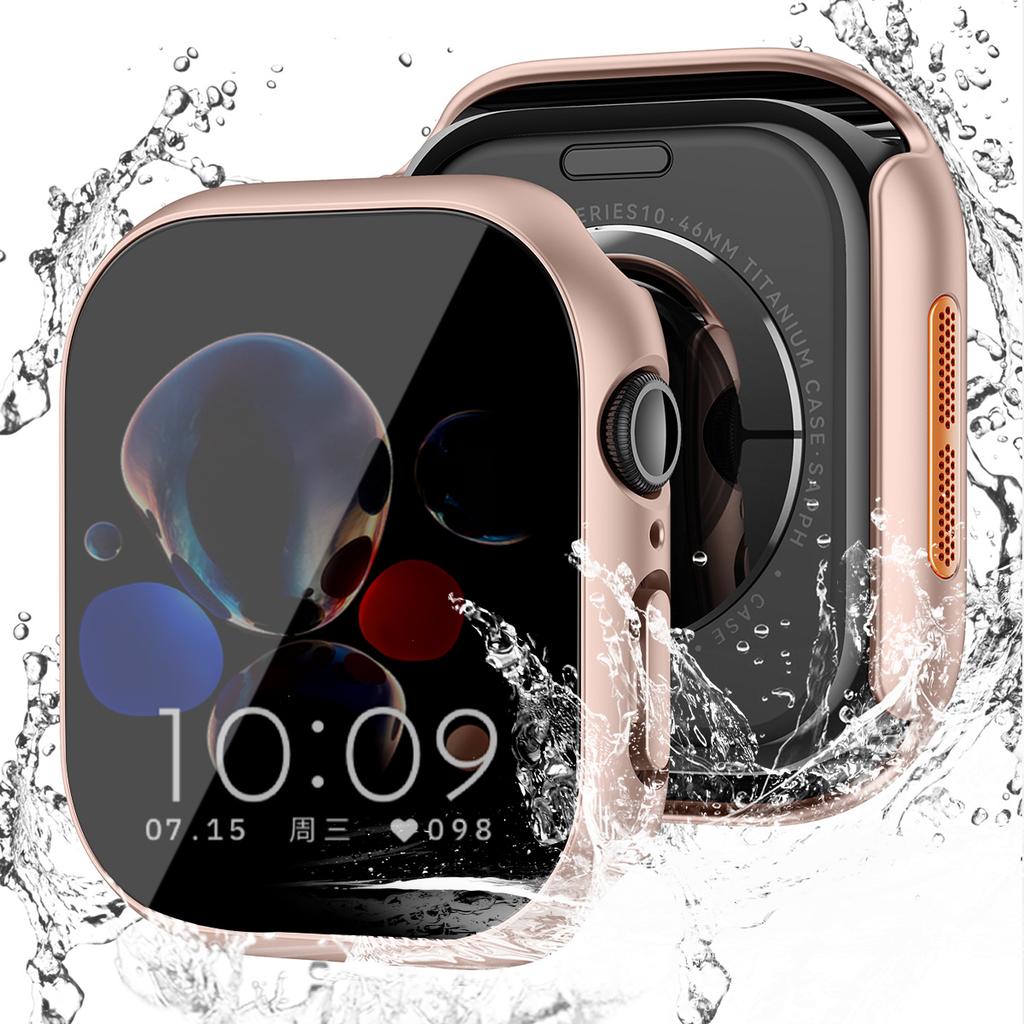 Tempered Glass+Case For Apple Watch Series 9 8 7 44mm 40mm 38mm PC Bumper+Screen Protector IWatch 10 6 5 4 3 SE 41mm 45mm
