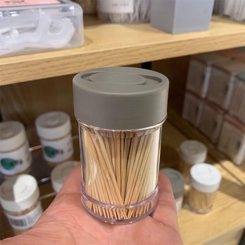 

Saikeyou Disposable Bamboo Toothpicks with Push-Lid Dispenser