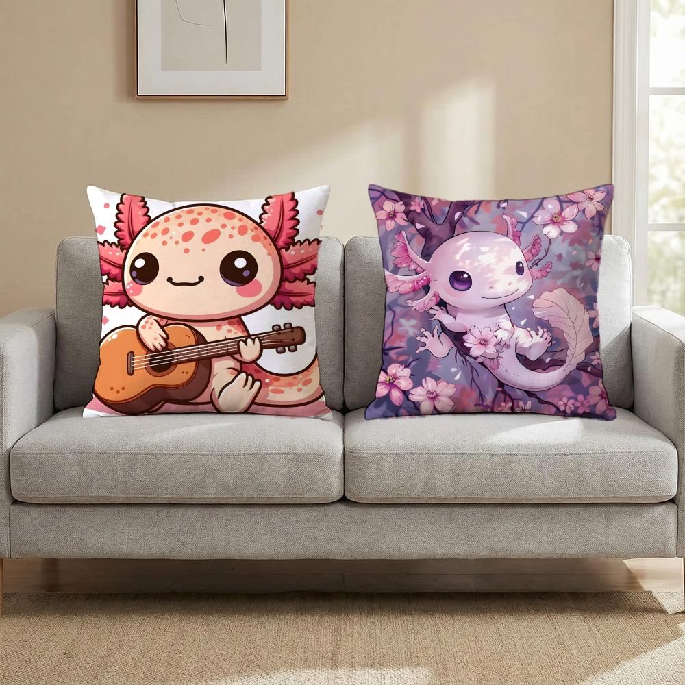 Ambystoma mexicanum Cushion Cover Multi-Scene Pillow Cover for Home & Car - Reversible, Soft & Durable for Daily Use