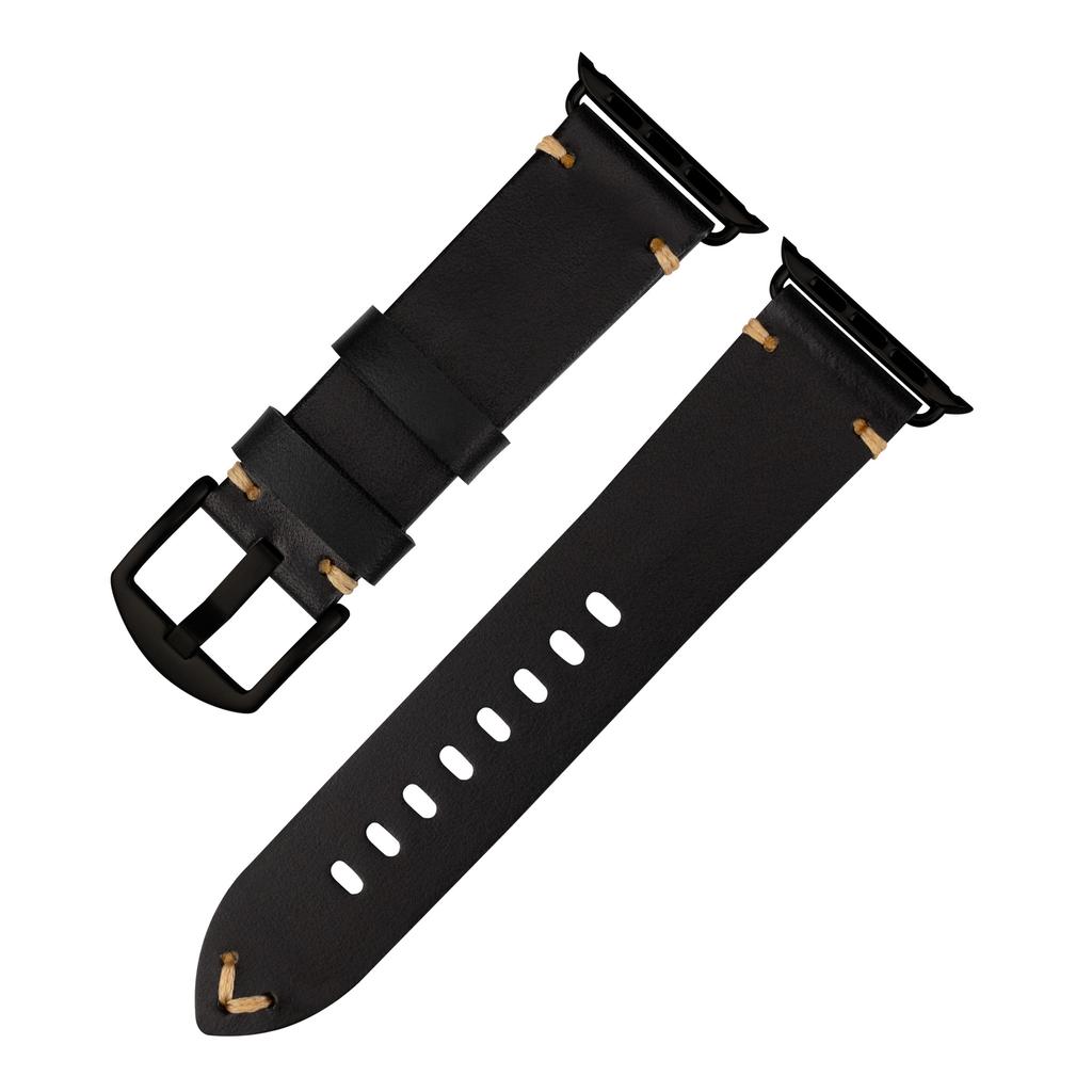 Genuine Cowhide Leather Watch Strap Replacement for Apple Watch Series 3 4 5 6 7 8 9 S9 Durable Smart Watch Wristband Accessory