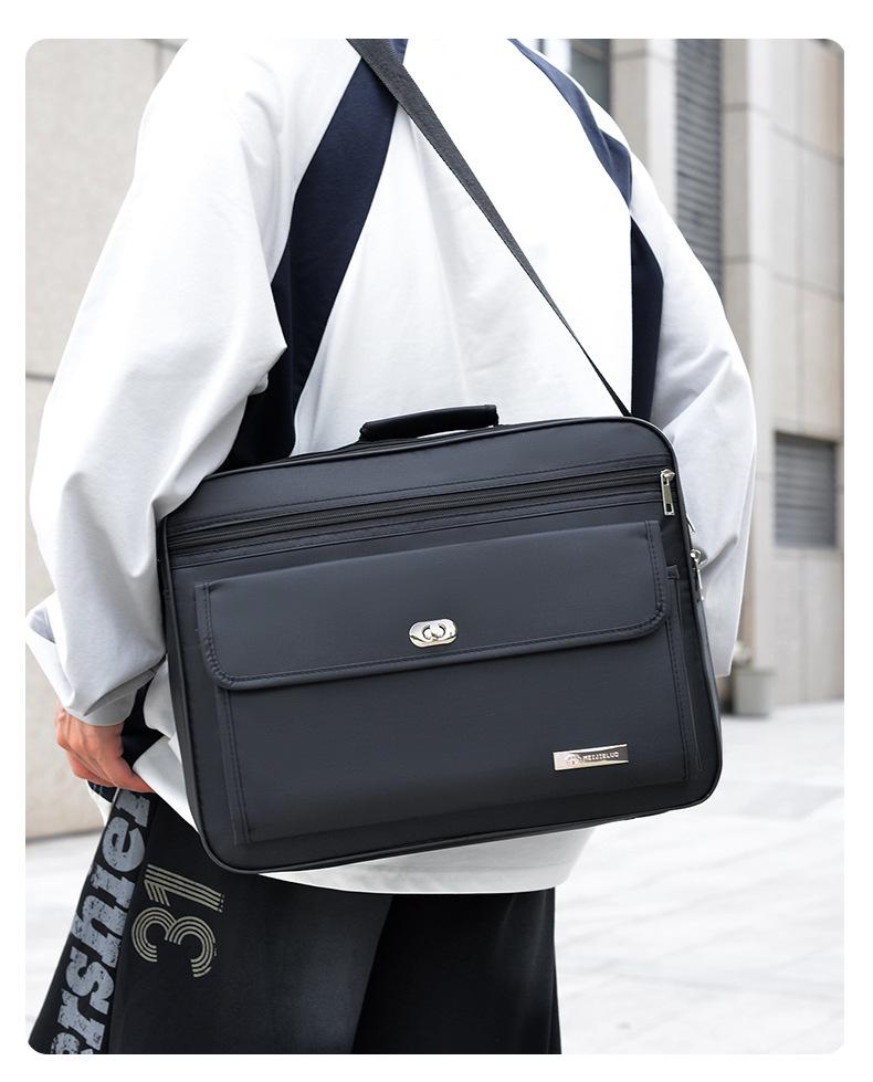 Korean Style Men's Oxford Cloth Crossbody Briefcase - Large Capacity Fashion Computer Handbag