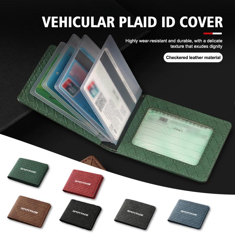 OWVZ1 Suede Car Driver License Cover Bank Card Credit Card Holder Accessories For KIA Sportage Rio Ceed Niro Soul Stonic Proceed