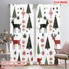 2pcs,2D Plane Printing Curtain Popular Deer Christmas Trees (2) 100% Polyester (without Rod) Art Deco Festive Perfect for Living