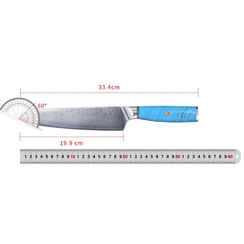 Damaststahl Küchenmesser Scharfes Kochmesser Hackmesser Sashimi Santoku Tranchieren Nakiri Schälmesser Ausbeinmesser Schälmesser Allzweckmesser Harzgriff