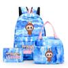 3Pcs/set  Printed Backpack with Lunch Bag Pencil Case Boy Girl Knapsack Teenage Student Large Capacity Colorful Bookbag