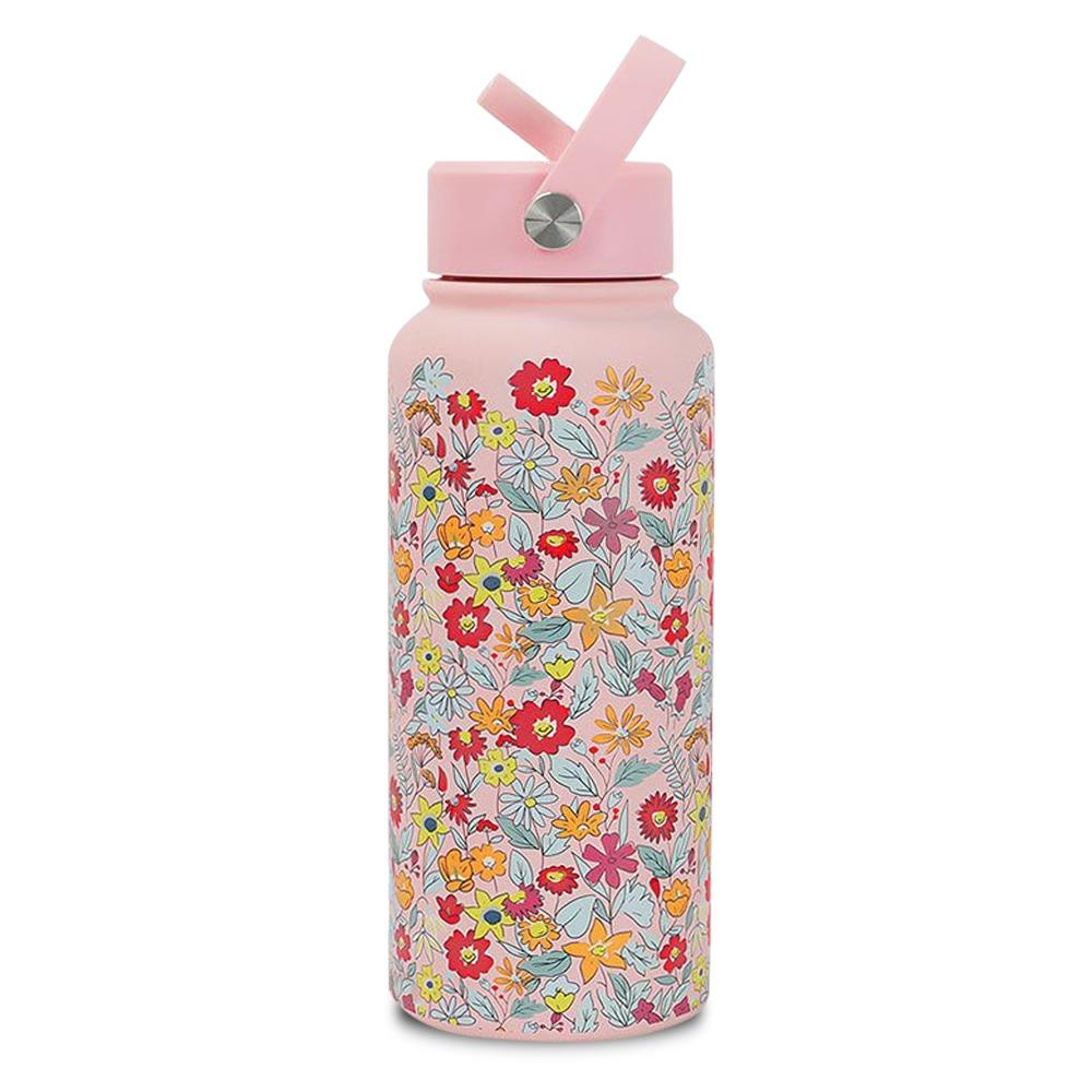 

Stainless Steel Sports Water Bottle Large Capacity 1L Vacuum Insulation Thermos Cup Straw Lid Printing Mouth Drinking Cup