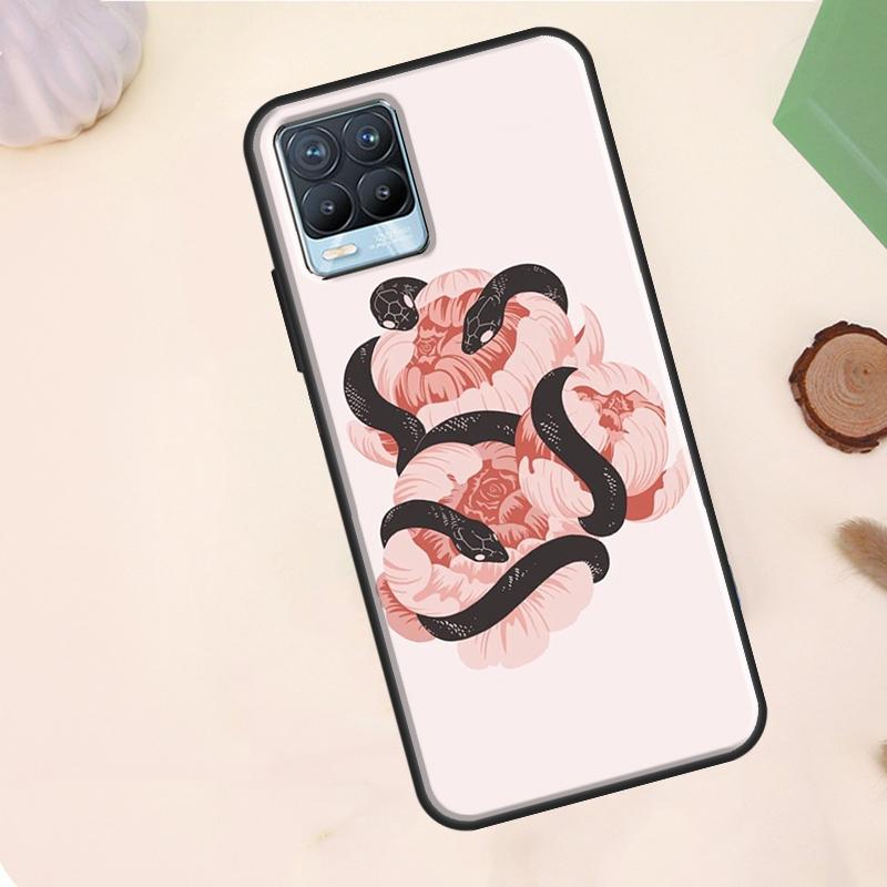 Snake Illustration Art Case For Realme C67 C71 C63 C61 C55 C51 C53 C35 C65 C75 11 12 13 14 Pro Plus GT6 GT7 15 Pro