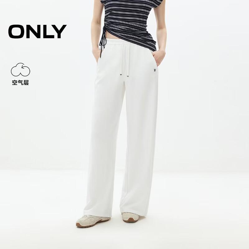 Only Women's High-Waisted Loose Fit Drawstring Casual Straight-Leg Trousers